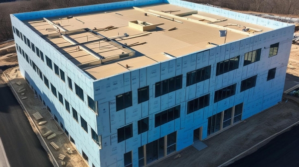Exterior sheathing is a protective, structural covering for building exteriors Exterior sheathing is a protective, structural covering for building exteriors
